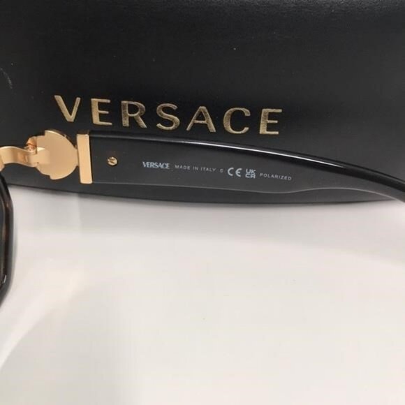 NEW AUTHENTIC Versace Black and Gold Sunglasses. VE2228 - Picture 12 of 13